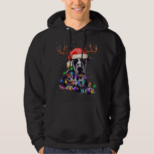 Great Dane Christmas Tree Light Pajama Dog Lover X Hoodie