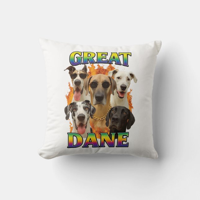 Great Dane Copy Throw Pillow (Front)