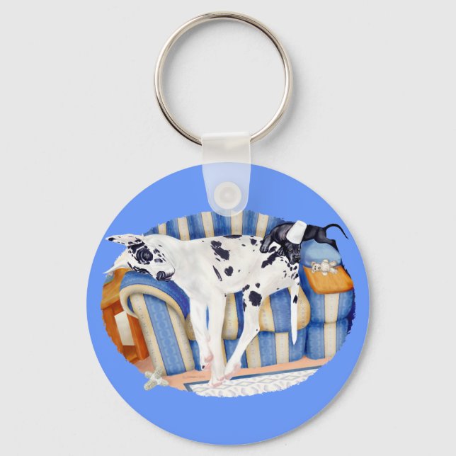 Great Dane Couch Taters Keychain (Front)