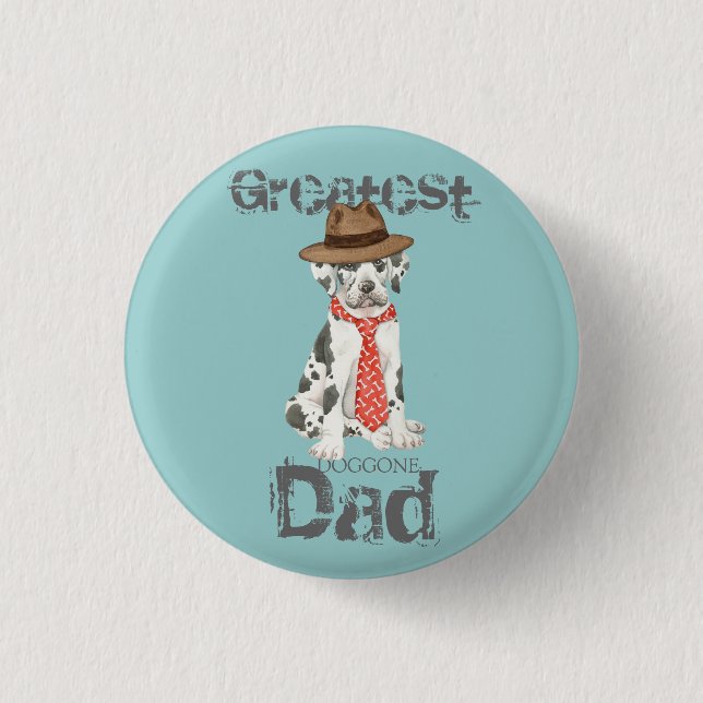 Great Dane Dad 1 Inch Round Button (Front)