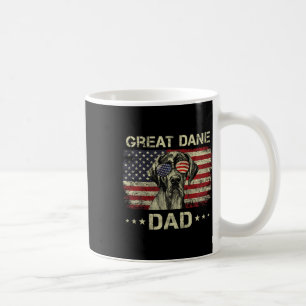 Great Dane Dad Dog Lovers American Flag 4th Of Jul Coffee Mug