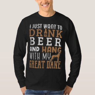 Great Dane Dad Funny Father's Day Dog Lover Beer T-Shirt