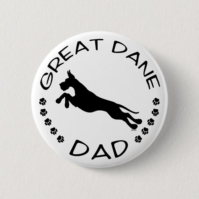 Great Dane Dad Jumper 2 Inch Round Button (Front)