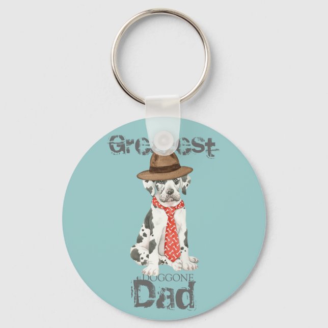 Great Dane Dad Keychain (Front)