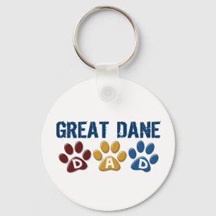 GREAT DANE Dad Paw Print 1 Keychain