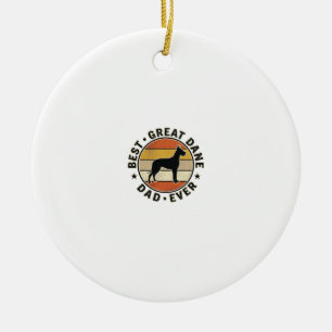 Great Dane Dad Vintage Sunset Dog Lover Shirt_1 Ceramic Ornament