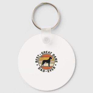 Great Dane Dad Vintage Sunset Dog Lover Shirt_1 Keychain