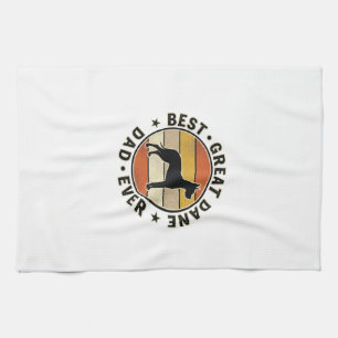 Great Dane Dad Vintage Sunset Dog Lover Shirt_1 Kitchen Towel