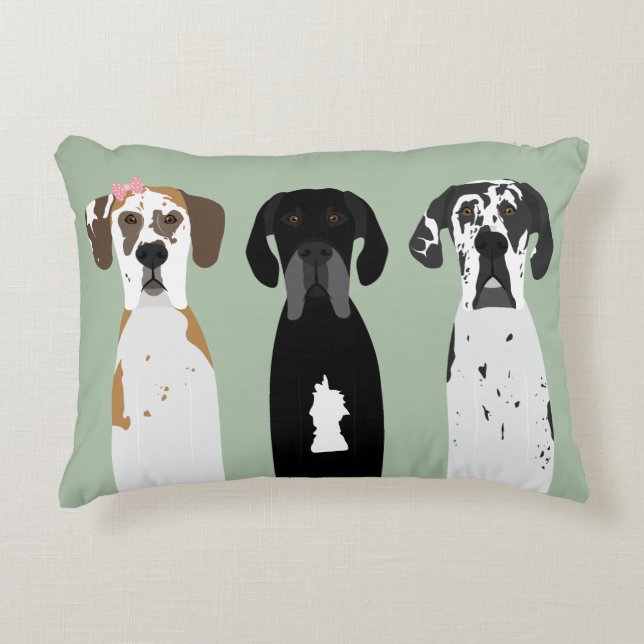 Great Dane Dog Accent Pillow (Front)