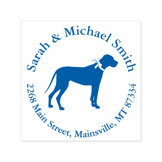 Great Dane Dog Baby Shower Puppy Blue Boy Self-inking Stamp (Design)