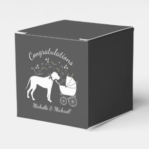Great Dane Dog Baby Shower Puppy Gray Favor Box