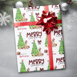 Great Dane Dog, Bird and Christmas Tree Wrapping Paper