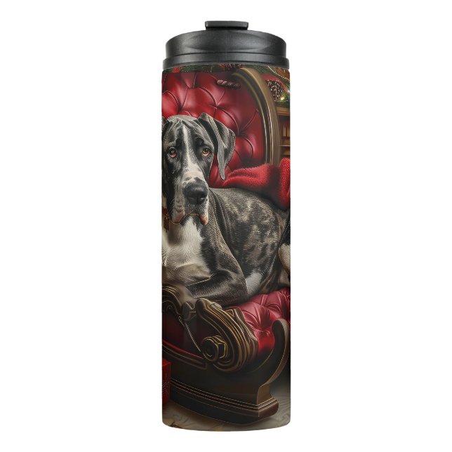 Great Dane Dog Christmas Festive Thermal Tumbler (Front)