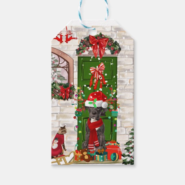 Great Dane Dog Christmas   Gift Tags (Front)