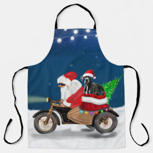 Great Dane dog Christmas Santa Claus   Apron