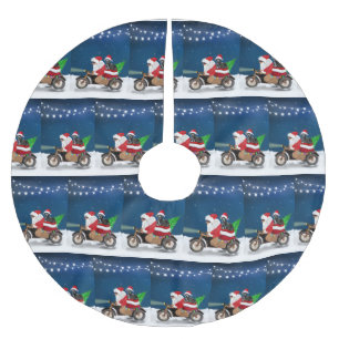 Great Dane dog Christmas Santa Claus   Brushed Polyester Tree Skirt