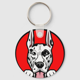 Great Dane Dog Face Design – Cute Pet Artwork Keychain