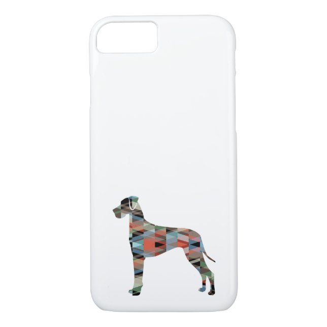 Great Dane Dog Geometric Silhouette Plaid Case-Mate iPhone Case (Back)