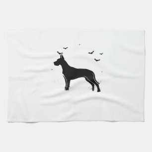 Great Dane Dog � Halloween Moon Silhouette Classic Kitchen Towel
