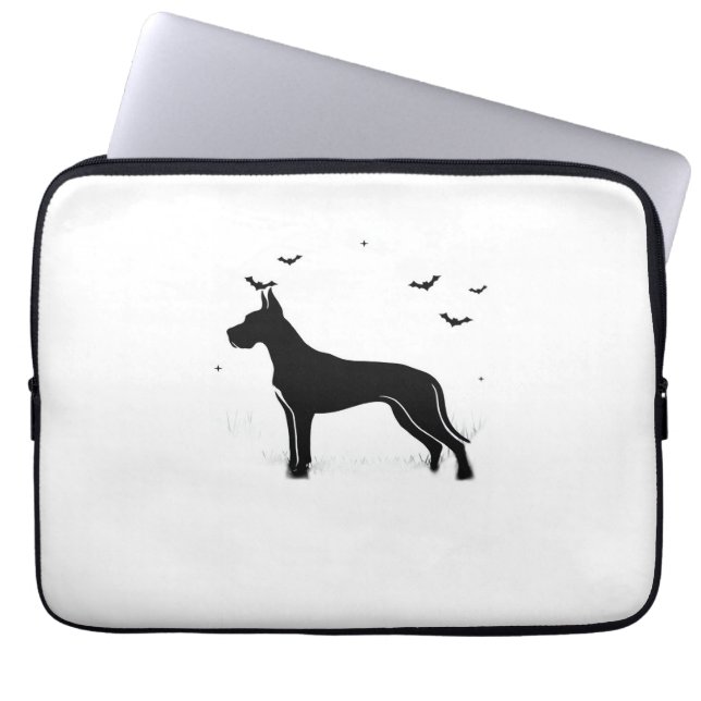 Great Dane Dog – Halloween Moon Silhouette Classic Laptop Sleeve (Front)