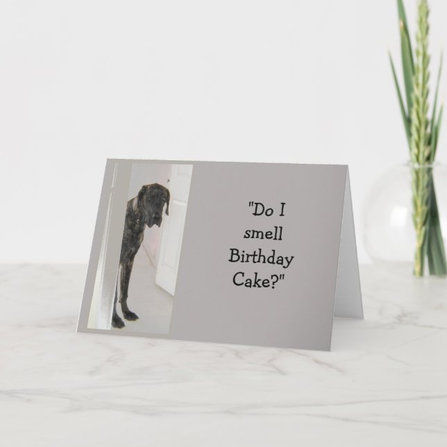 Great Dane Dog Humour Mom Birthday Cake Fun Card (Front)
