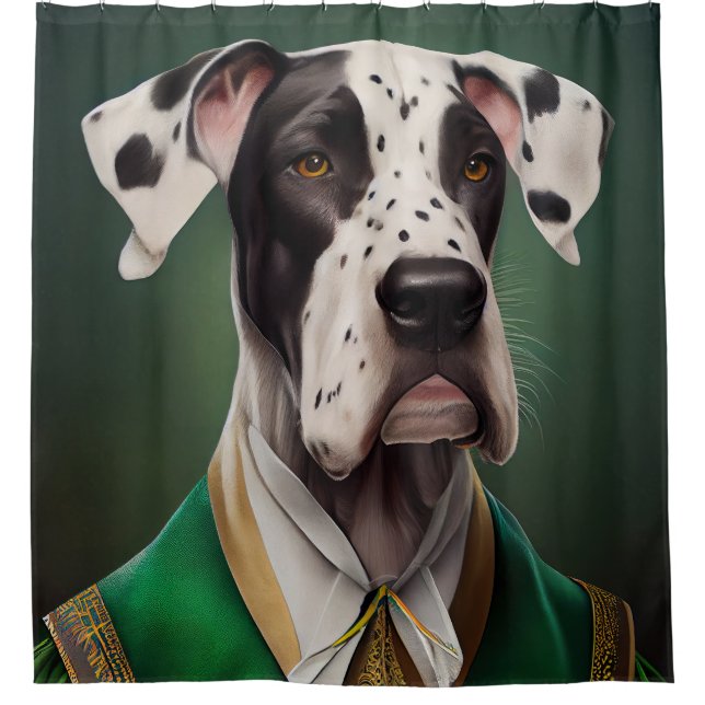 Great Dane Dog in St. Patrick's Day Dress (Front)