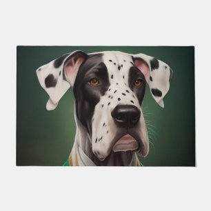 Great Dane Dog in St. Patrick's Day Dress Doormat