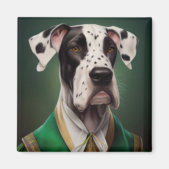 Great Dane Dog in St. Patrick's Day Dress Magnet (Front)