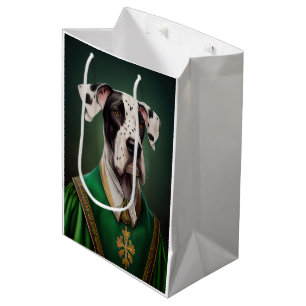 Great Dane Dog in St. Patrick's Day Dress Medium Gift Bag
