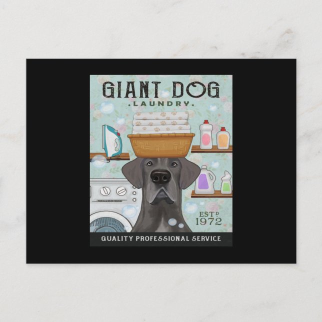 Great Dane Dog Laundry Company Announcement Postcard (Front)