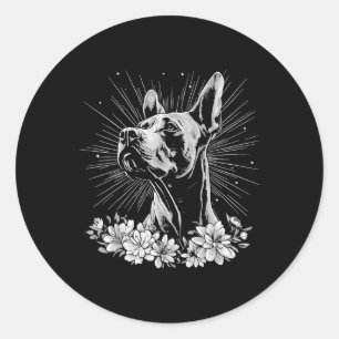 Great Dane Dog Lover Retro Style Tattoo _1 Classic Round Sticker