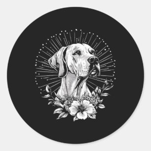 Great Dane Dog Lover Retro Style Tattoo  Classic Round Sticker