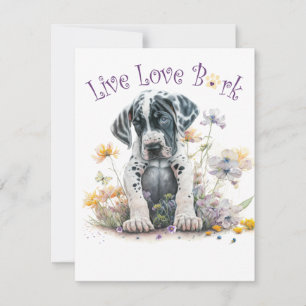 Great Dane Dog Mom Floral Card
