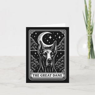 Great Dane Dog Mom Tarot Card Vintage Crescent Moo