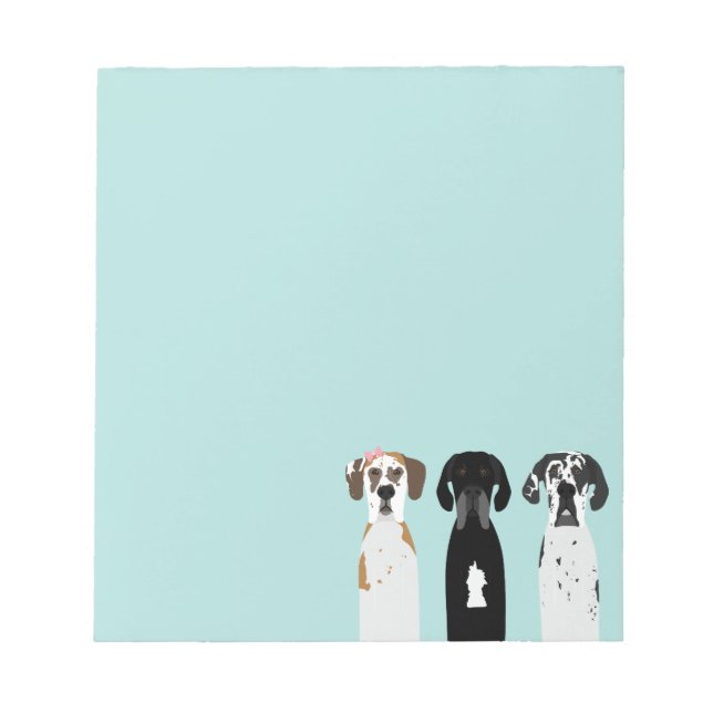 Great Dane Dog Notepad (Front)
