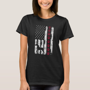 Great Dane Dog Owner Patriotic Vintage American Fl T-Shirt