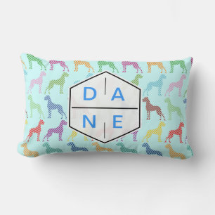 Great Dane Dog Pattern Lumbar Pillow