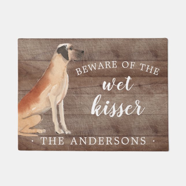 Great Dane Dog Personalized Door Mat (Front)