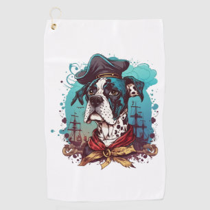 Great Dane Dog Pirate Golf Towel
