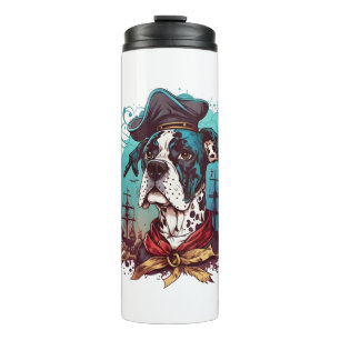 Great Dane Dog Pirate Thermal Tumbler