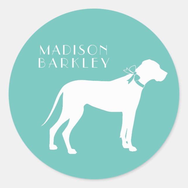 Great Dane Dog Puppy Classic Round Sticker (Front)