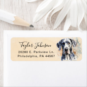 Great Dane Dog Return Address Label