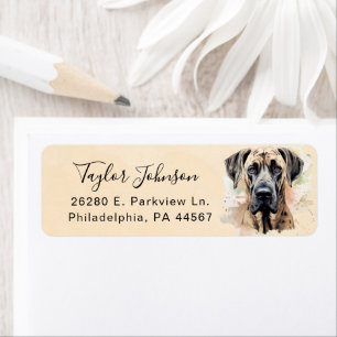 Great Dane Dog Return Address Label