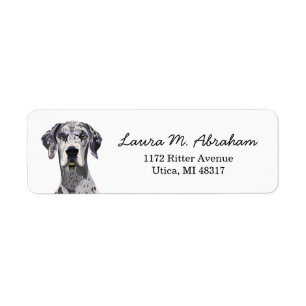 Great Dane Dog Return Address label