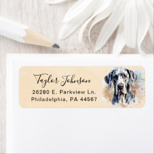 Great Dane Dog Return Address Label