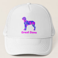 Great Dane Dog Silhouette Hot Pink & Blue