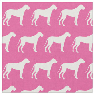 Great Dane Dog Silhouette Pet Pink Fabric