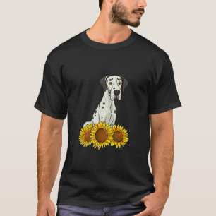 Great Dane Dog Sunflower Graphic for Women Cute Fl T-Shirt
