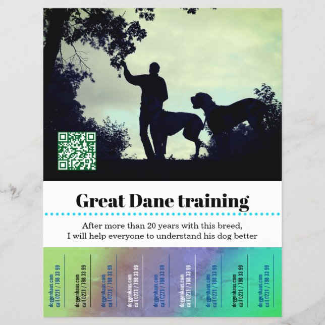 Great Dane Dog Training green  Flyer (Front)