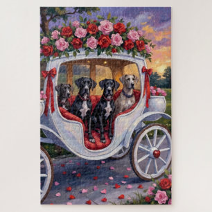 Great Dane Dog Valentine's Day Jigsaw Puzzle